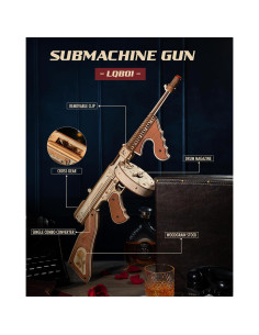Rompecabezas 3D ROKR LQB01 Subfusil Madera 275 Piezas 2