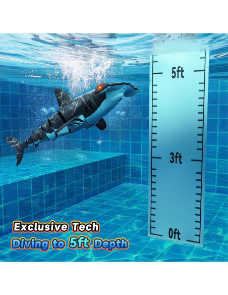 Tiburón Control Remoto Fygurso 35 cm Impermeable Gris Tiburón Control Remoto Fygurso 35 cm Impermeable Gris