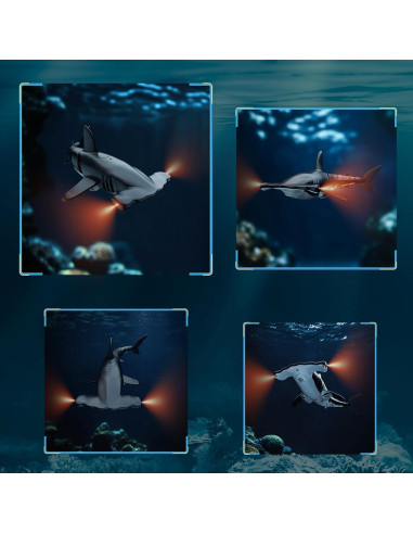 Tiburón Control Remoto Fygurso 35 cm Impermeable Gris