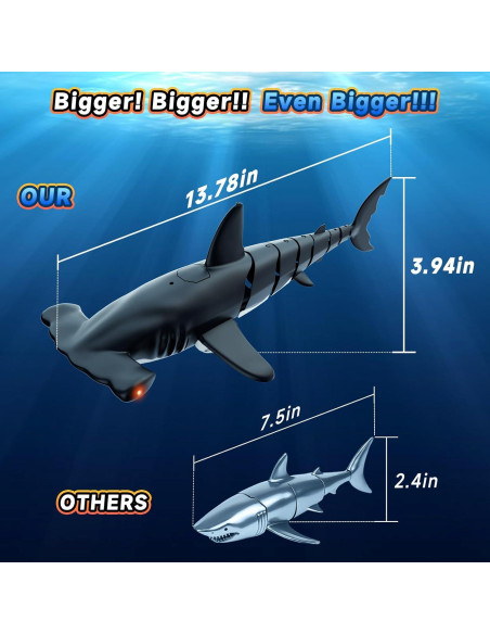 Tiburón Control Remoto Fygurso 35 cm Impermeable Gris Tiburón Control Remoto Fygurso 35 cm Impermeable Gris