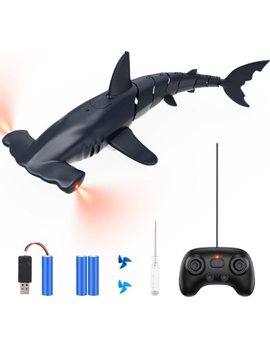 Tiburón Control Remoto Fygurso 35 cm Impermeable Gris