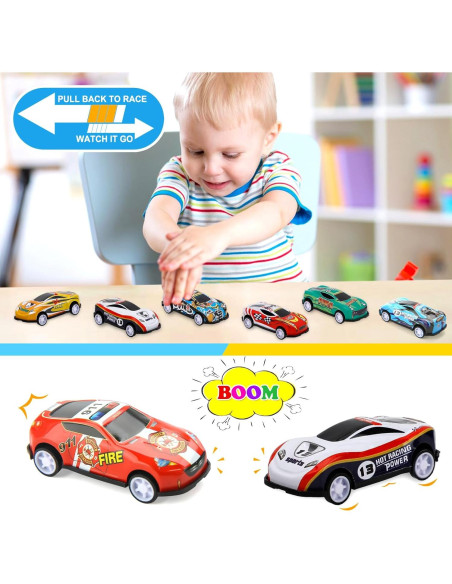 28 Mini Coches de Retroceso Siwarm para Niños 6,99 cm