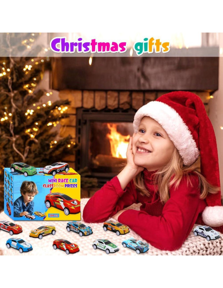 28 Mini Coches de Retroceso Siwarm para Niños 6,99 cm