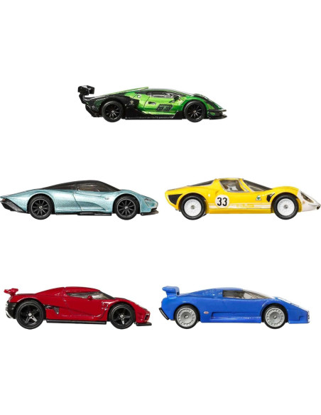 Hot Wheels Premium 5-Pack Coches Deportivos 1:64 Metal