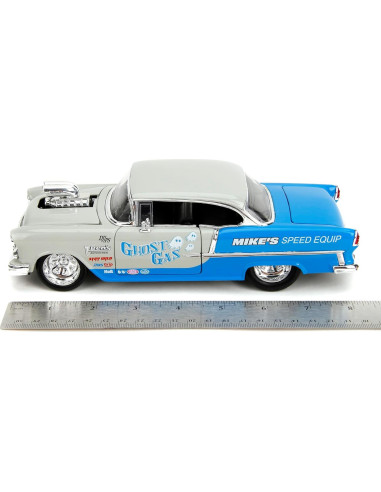 Coche Die-Cast 1:24 Jada Toys Chevrolet Bel-Air 1955 Gris/Azul
