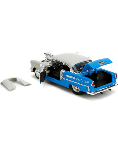 Coche Die-Cast 1:24 Jada Toys Chevrolet Bel-Air 1955 Gris/Azul
