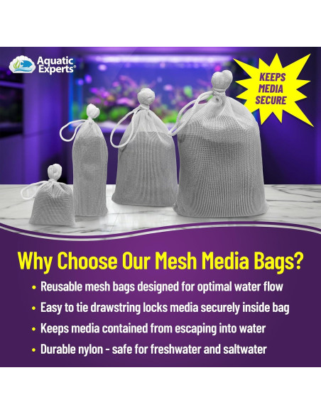 Bolsa de Medios Finos Aquatic Experts 450 Micrones 3x8" 4 Pzas