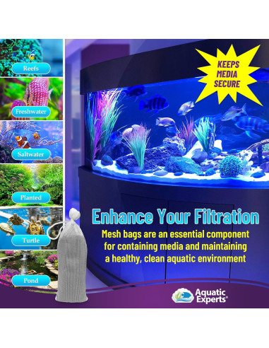 Bolsa de Medios Finos Aquatic Experts 450 Micrones 3x8" 4 Pzas