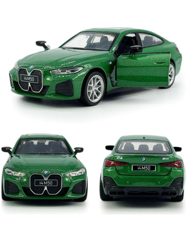 Coche de Juguete BMW EV i4 M50 Metal 1:34 Verde con Luz y Sonido