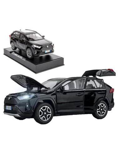 Coche de Juguete RAV4 1:32 ERBADIHAGO Negro con Luz y Sonido