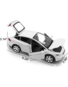 Coche de Juguete Tesla X EROCK 1:32 Blanco Retroceso 2