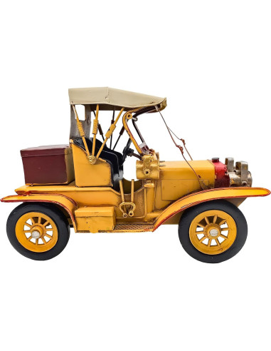 Adorno Navideño Coche Clásico Rojo Metal 27.9cm Jinyi