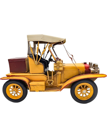 Adorno Navideño Coche Clásico Rojo Metal 27.9cm Jinyi