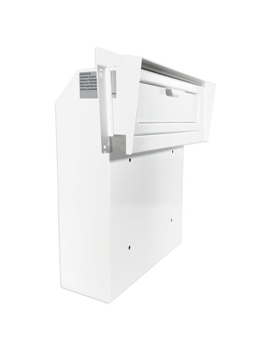 Buzón de Correo con Cerradura Plugsharge, Acero Galvanizado, Blanco