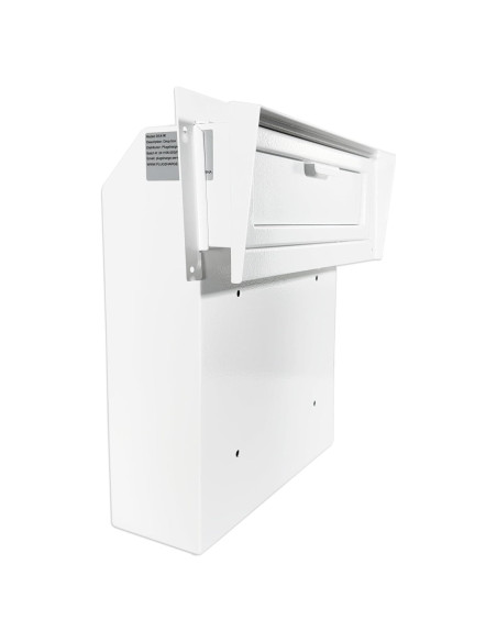 Buzón de Correo con Cerradura Plugsharge, Acero Galvanizado, Blanco
