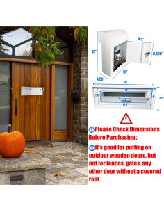 Buzón de Correo con Cerradura Plugsharge, Acero Galvanizado, Blanco 2