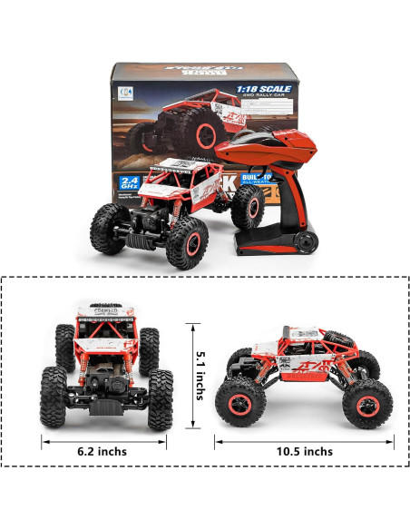 Coche RC Todo Terreno Cheerwing 1:18 4WD Rojo