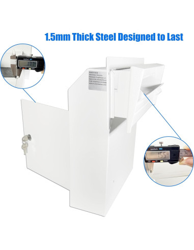 Buzón de Correo con Cerradura Plugsharge, Acero Galvanizado, Blanco