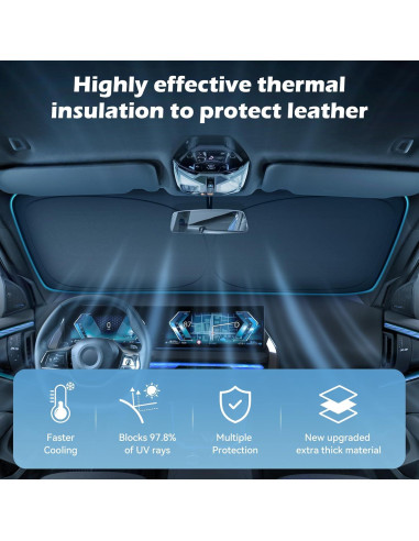 Protector Solar Parabrisas Coche QUANQIUFEI Ajuste Universal 140x79 cm