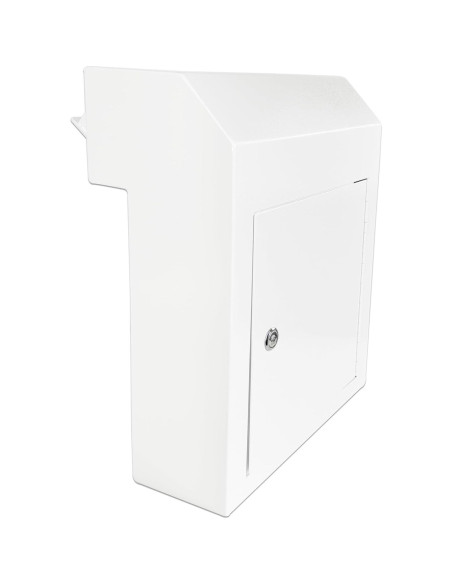 Buzón de Correo con Cerradura Plugsharge, Acero Galvanizado, Blanco