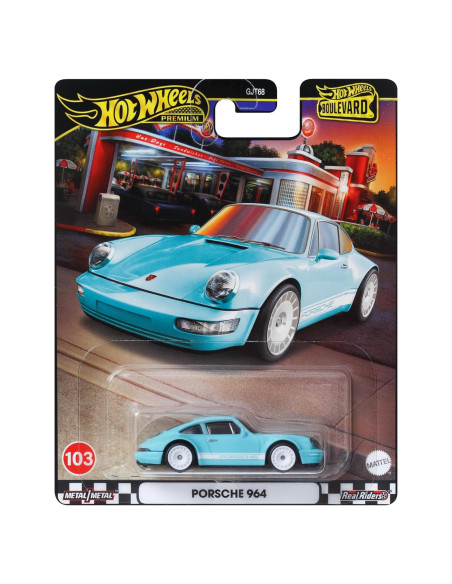 Hot Wheels Porsche 964 Diecast Premium 1:64 Azul Claro