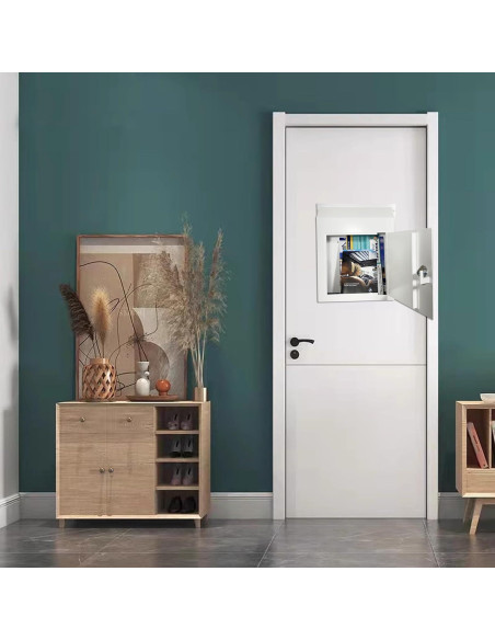 Buzón de Correo con Cerradura Plugsharge, Acero Galvanizado, Blanco