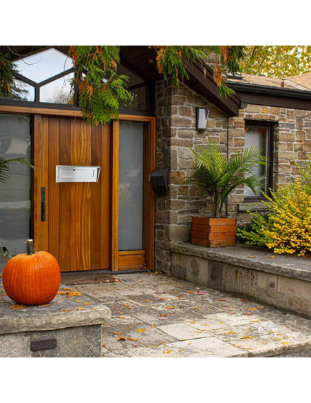 Buzón de Correo con Cerradura Plugsharge, Acero Galvanizado, Blanco