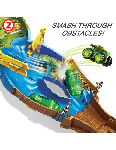 Juego de Pista Hot Wheels Wreckin' Raceway con Bigfoot y Gunkster