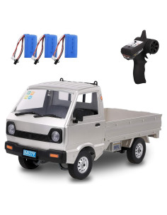 GoolRC Coche RC WPL D12 1/10 20 km/h LED 3 Baterías