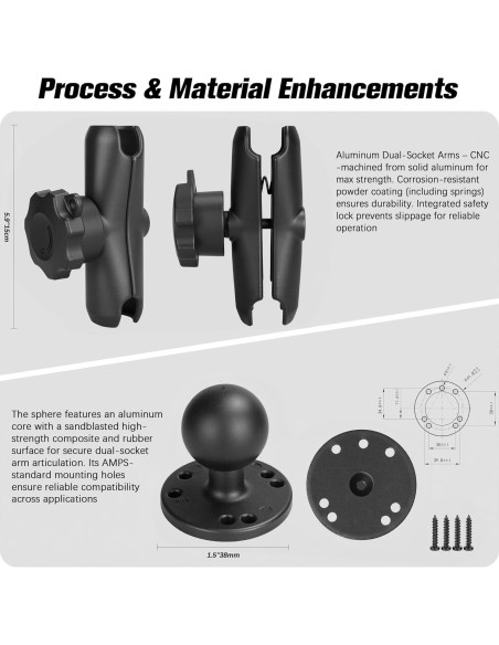 Soporte de Tablet VINmounts para Camiones 7.5-10.2" Negro