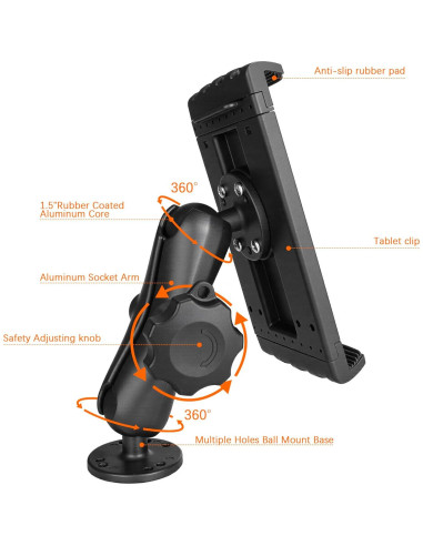 Soporte de Tablet VINmounts para Camiones 7.5-10.2" Negro