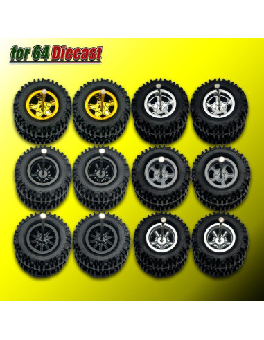 Ruedas Todo Terreno WAVEIST Hot 1/64 para Modelos Diecast