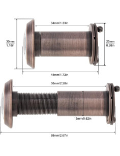 Mirilla de Puerta de Latón Sólido 200 Grados con Privacidad 2