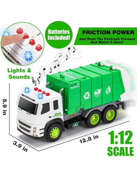 Camión de Basura MOBIUS 1:12 con Sonidos y Luces