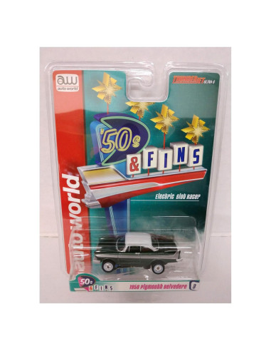 Coche Eléctrico de Pista Auto World Plymouth Belvedere 1958 Escala HO