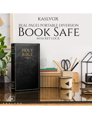 Caja de Libro Falsa KASLVOX Grande con Cerradura de Llave