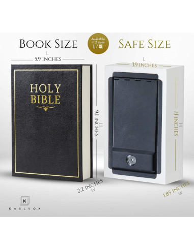 Caja de Libro Falsa KASLVOX Grande con Cerradura de Llave