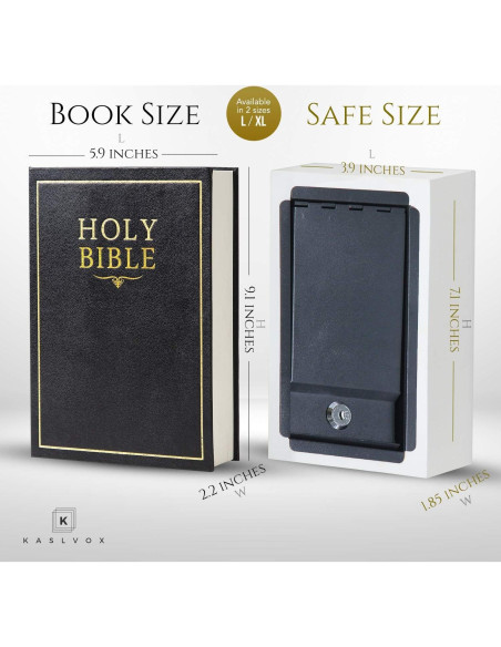 Caja de Libro Falsa KASLVOX Grande con Cerradura de Llave