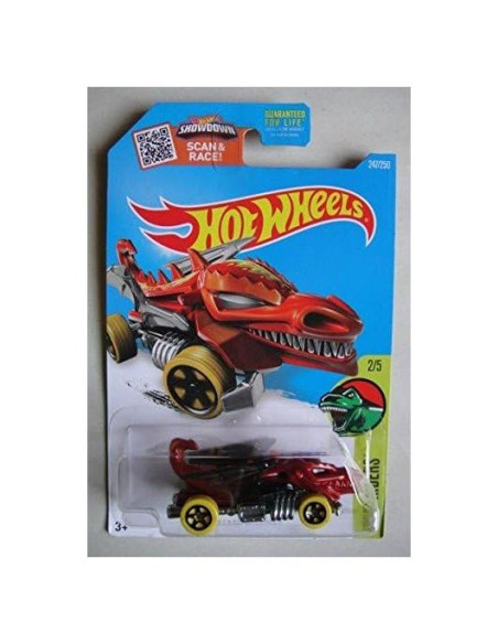 Hot Wheels Coche Dragón Jinete de Dinosaurios 2016 Rojo