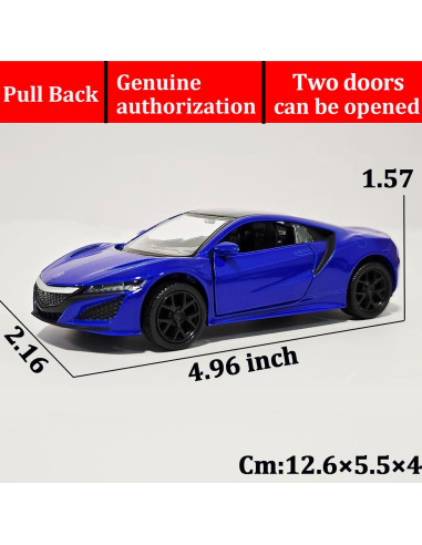 Coche de Juguete Acura NSX 2017 1:36 Retroceso Azul