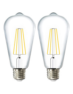 Bombilla LED Exterior Sunco ST64 Dusk to Dawn 7W 2700K 2 Pzas