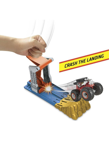Hot Wheels Monster Trucks Lanzar y Golpear Set 1:64