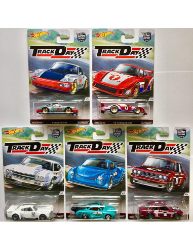 Juego de Pista Hot Wheels Set 5 Autos Clásicos Porsche y Más