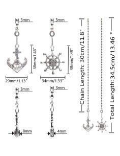 Extensor de cadena de tirón Hyamass 30 cm nikel vintage 2 piezas 2