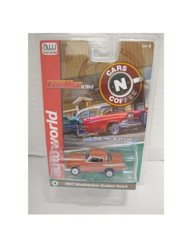 Coche Eléctrico de Pista HO Auto World 1957 Studebaker Naranja