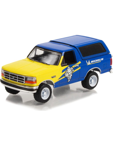 Coche Diecast 1996 Ford Bronco XL Greenlight 1:64 Azul Amarillo