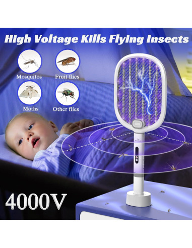 Raqueta Eléctrica para Moscas PALONE 4000V Recargable Tipo-C