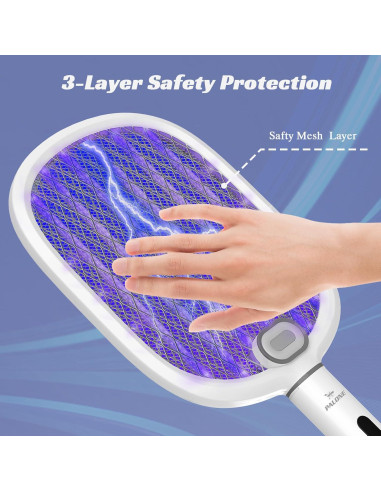 Raqueta Eléctrica para Moscas PALONE 4000V Recargable Tipo-C