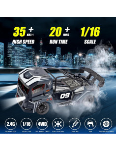 Coche RC Drift Spobot 1:16 35KM/H 4WD con 2 Baterías 2