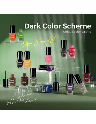 Kit de Esmalte de Uñas Morovan 15 Tonos Secado Rápido